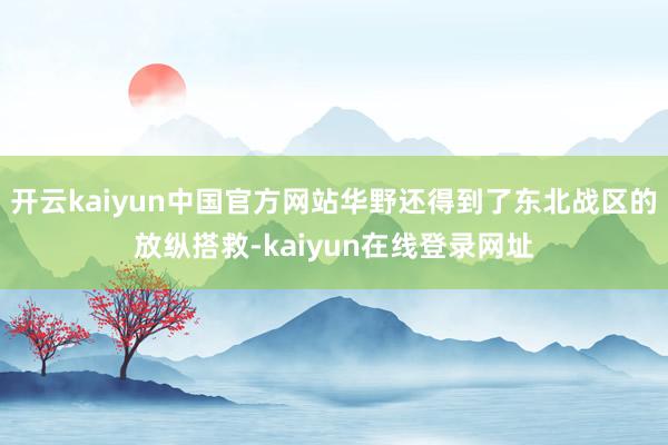开云kaiyun中国官方网站华野还得到了东北战区的放纵搭救-kaiyun在线登录网址