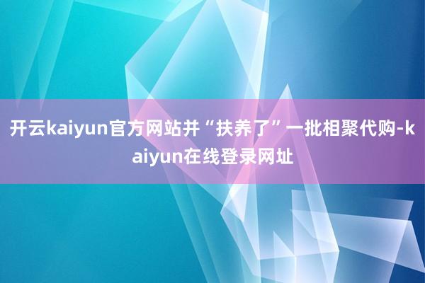 开云kaiyun官方网站并“扶养了”一批相聚代购-kaiyun在线登录网址