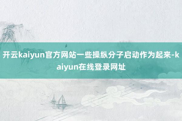 开云kaiyun官方网站一些操纵分子启动作为起来-kaiyun在线登录网址
