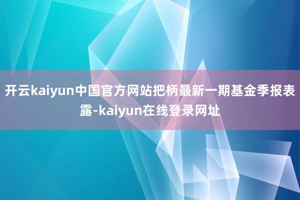 开云kaiyun中国官方网站把柄最新一期基金季报表露-kaiyun在线登录网址