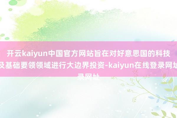 开云kaiyun中国官方网站旨在对好意思国的科技及基础要领领域进行大边界投资-kaiyun在线登录网址
