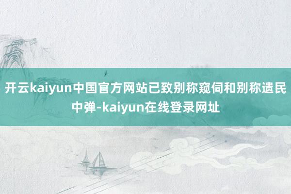 开云kaiyun中国官方网站已致别称窥伺和别称遗民中弹-kaiyun在线登录网址